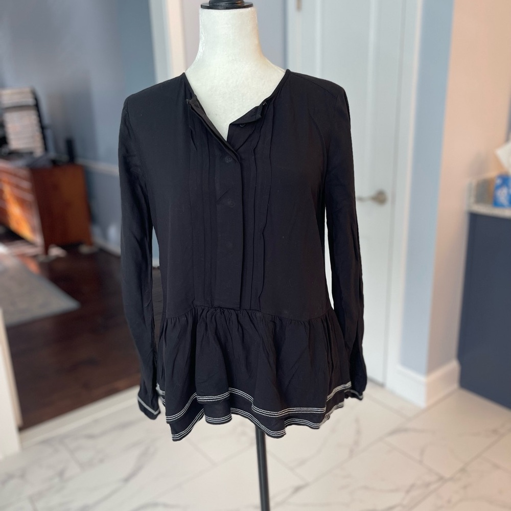 Loft black peplum blouse